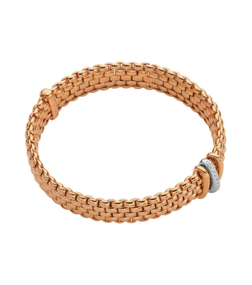 FOPE Panorama Flex'it Tri Color Wide Bracelet in Rose Gold