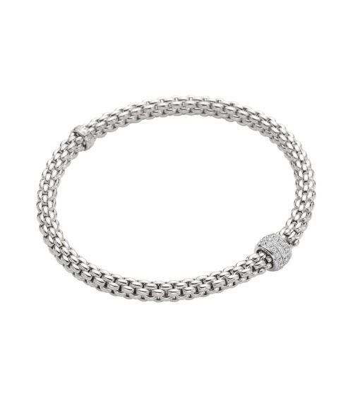 Solo White Gold Diamond Rondel Flex It Bracelet