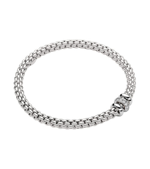 Solo White Gold Diamond Rondel Flex It Bracelet